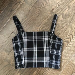 Plaid cropped tank top